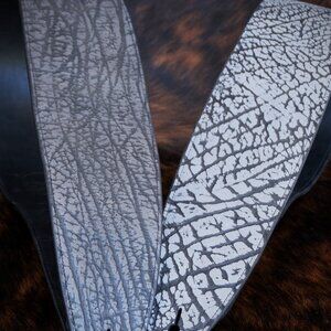 Exotic Light Grey Wildebeest Guitar Strap – Ethically Sourced Made in America